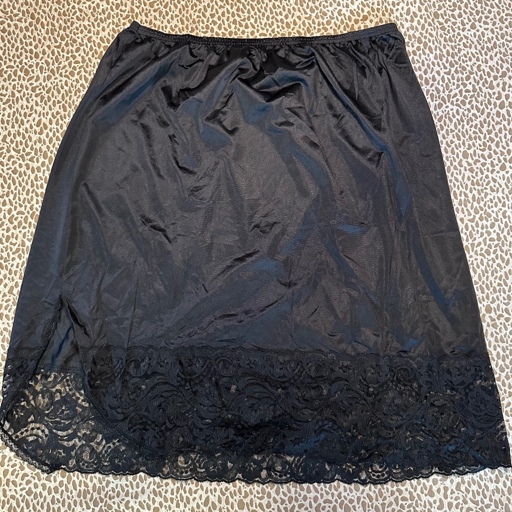 Vintage 90s Black Lace Slip